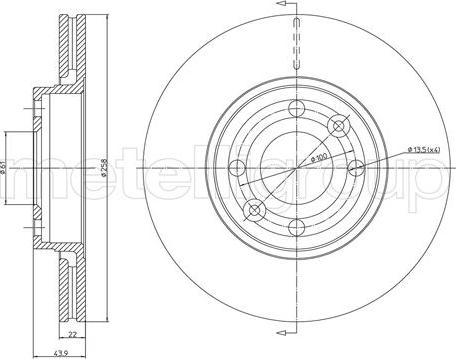 Metelli 23-1342C - Brake Disc autospares.lv