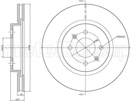 Metelli 23-1365C - Brake Disc autospares.lv