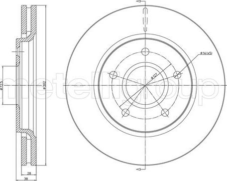 Metelli 23-1381C - Brake Disc autospares.lv