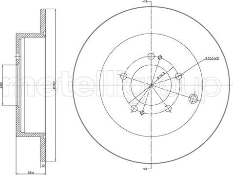 Metelli 23-1332C - Brake Disc autospares.lv