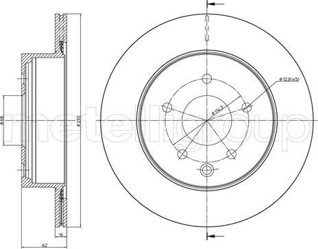 Metelli 23-1322C - Brake Disc autospares.lv