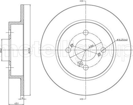 Metelli 23-1256C - Brake Disc autospares.lv