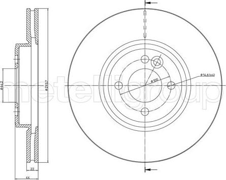 Metelli 23-1234C - Brake Disc autospares.lv