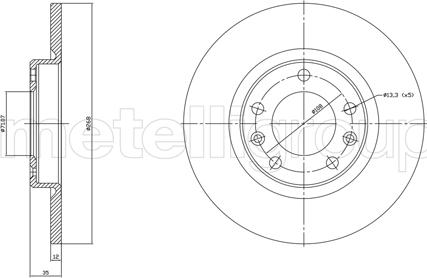 Metelli 23-1759C - Brake Disc autospares.lv