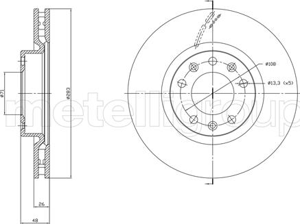 Metelli 23-1764C - Brake Disc autospares.lv