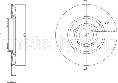 Metelli 23-1772C - Brake Disc autospares.lv