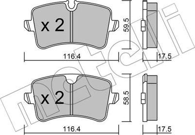 Metelli 22-0955-0 - Brake Pad Set, disc brake autospares.lv