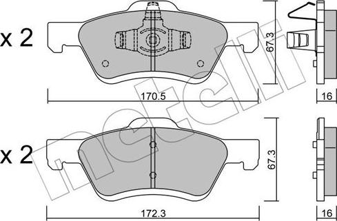 Metelli 22-0906-0 - Brake Pad Set, disc brake autospares.lv