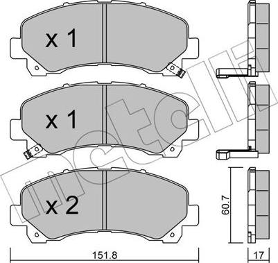 Metelli 22-0902-0 - Brake Pad Set, disc brake autospares.lv