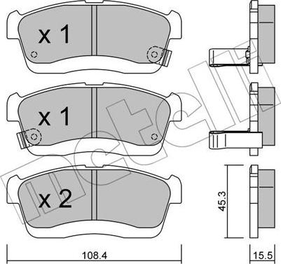 Metelli 22-0914-0 - Brake Pad Set, disc brake autospares.lv