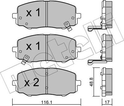 Metelli 22-0912-0 - Brake Pad Set, disc brake autospares.lv