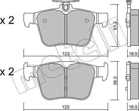 Metelli 22-0981-0 - Brake Pad Set, disc brake autospares.lv