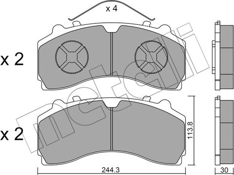 Metelli 22-0934-0 - Brake Pad Set, disc brake autospares.lv