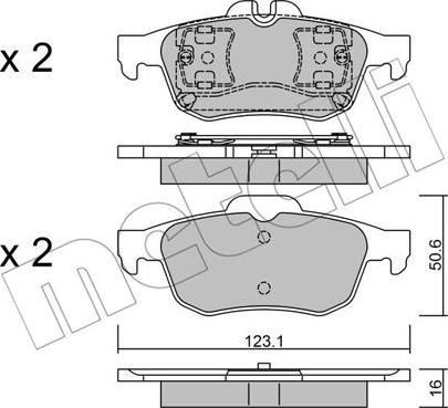 Metelli 22-0974-0 - Brake Pad Set, disc brake autospares.lv