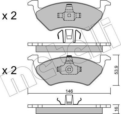 Metelli 22-0978-0 - Brake Pad Set, disc brake autospares.lv