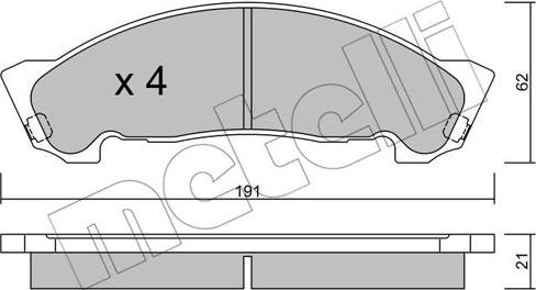 Metelli 22-0972-0 - Brake Pad Set, disc brake autospares.lv