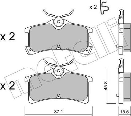 Metelli 22-0449-0 - Brake Pad Set, disc brake autospares.lv