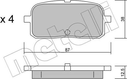 Metelli 22-0445-0 - Brake Pad Set, disc brake autospares.lv