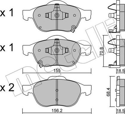 Metelli 22-0448-0 - Brake Pad Set, disc brake autospares.lv