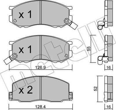 Metelli 22-0455-0 - Brake Pad Set, disc brake autospares.lv