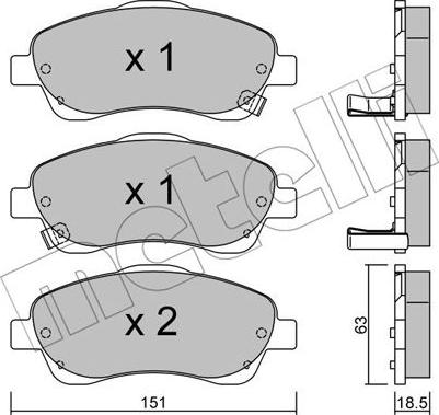 Metelli 22-0450-0 - Brake Pad Set, disc brake autospares.lv