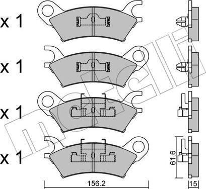 Metelli 22-0469-0 - Brake Pad Set, disc brake autospares.lv