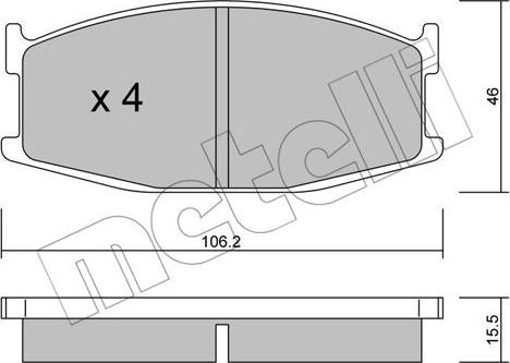 Metelli 22-0468-0 - Brake Pad Set, disc brake autospares.lv