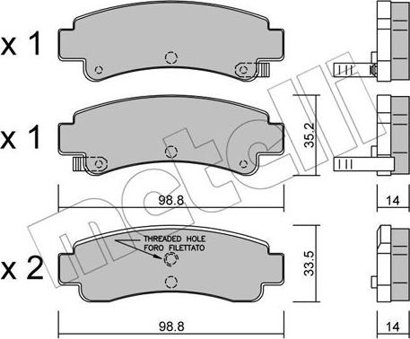 Metelli 22-0402-0 - Brake Pad Set, disc brake autospares.lv