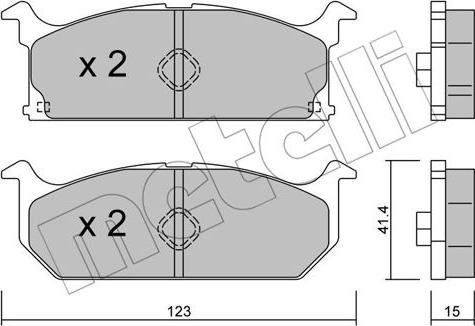 Metelli 22-0416-0 - Brake Pad Set, disc brake autospares.lv