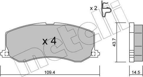 Metelli 22-0417-0 - Brake Pad Set, disc brake autospares.lv