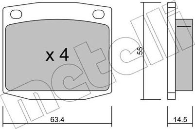 Metelli 22-0486-0 - Brake Pad Set, disc brake autospares.lv