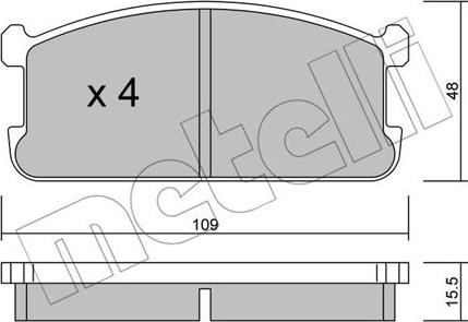 Metelli 22-0480-0 - Brake Pad Set, disc brake autospares.lv