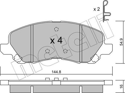 Metelli 22-0481-0 - Brake Pad Set, disc brake autospares.lv