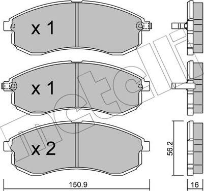 Metelli 22-0482-0 - Brake Pad Set, disc brake autospares.lv