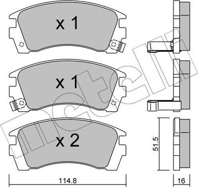 Metelli 22-0487-0 - Brake Pad Set, disc brake autospares.lv