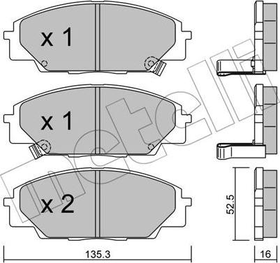 Metelli 22-0435-0 - Brake Pad Set, disc brake autospares.lv