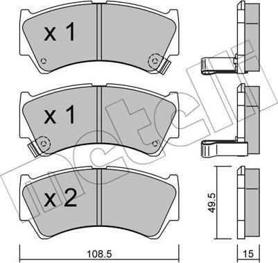 Metelli 22-0436-0 - Brake Pad Set, disc brake autospares.lv