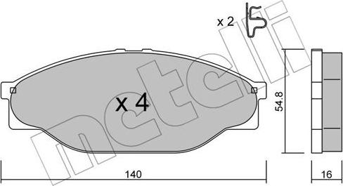 Metelli 22-0433-0 - Brake Pad Set, disc brake autospares.lv