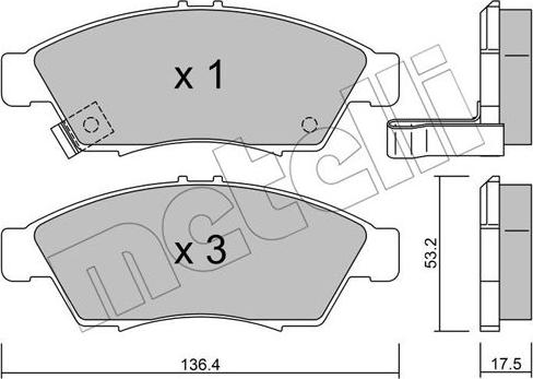 Metelli 22-0437-0 - Brake Pad Set, disc brake autospares.lv