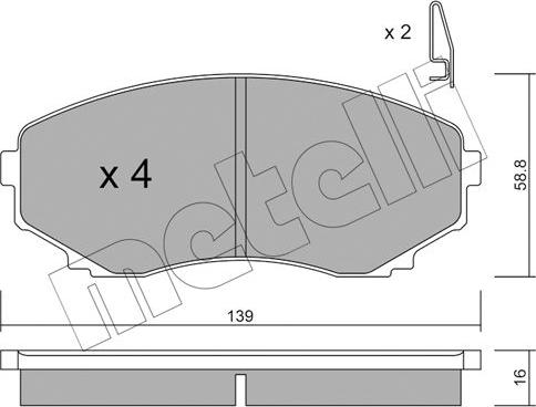 Metelli 22-0477-0 - Brake Pad Set, disc brake autospares.lv