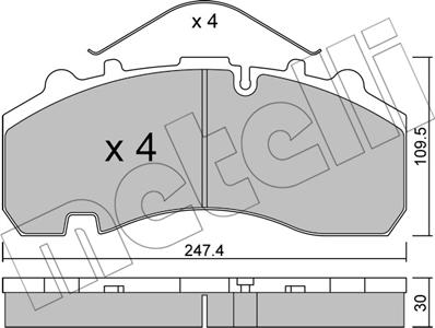 Metelli 22-0596-0 - Brake Pad Set, disc brake autospares.lv