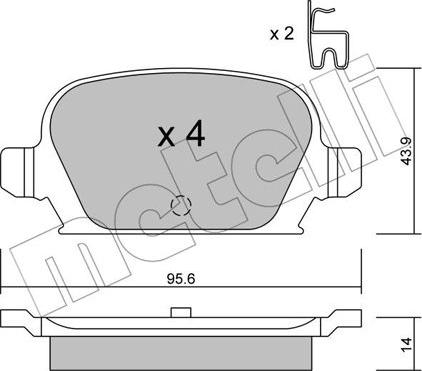 Metelli 22-0541-0 - Brake Pad Set, disc brake autospares.lv