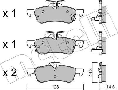Metelli 22-0556-1 - Brake Pad Set, disc brake autospares.lv