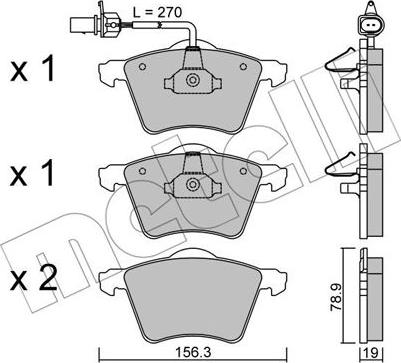 Metelli 22-0550-0 - Brake Pad Set, disc brake autospares.lv