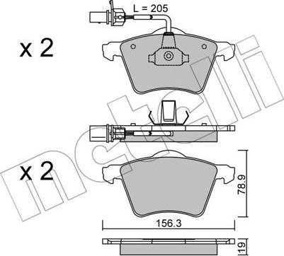 Metelli 22-0550-1 - Brake Pad Set, disc brake autospares.lv