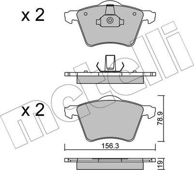 Metelli 22-0550-2 - Brake Pad Set, disc brake autospares.lv