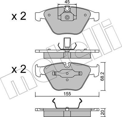 Metelli 22-0558-4 - Brake Pad Set, disc brake autospares.lv