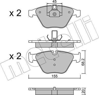 Metelli 22-0558-8 - Brake Pad Set, disc brake autospares.lv