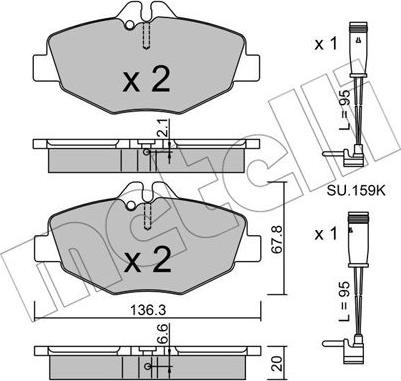 Metelli 22-0562-0K - Brake Pad Set, disc brake autospares.lv
