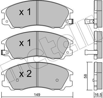 Metelli 22-0506-0 - Brake Pad Set, disc brake autospares.lv